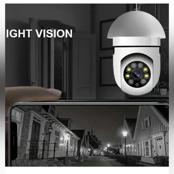 SMART SECURITY Camera NWT Screw in Bulb Size Night Vision Pan Tilt Wide Angle - Picture 4 of 5